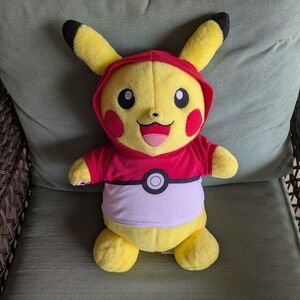 Build-A-Bear Pikachu in Red and White Hoodie